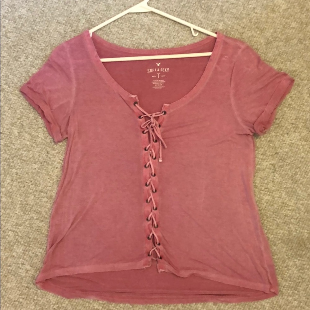 American Eagle Soft & Sexy Lace-Up Top